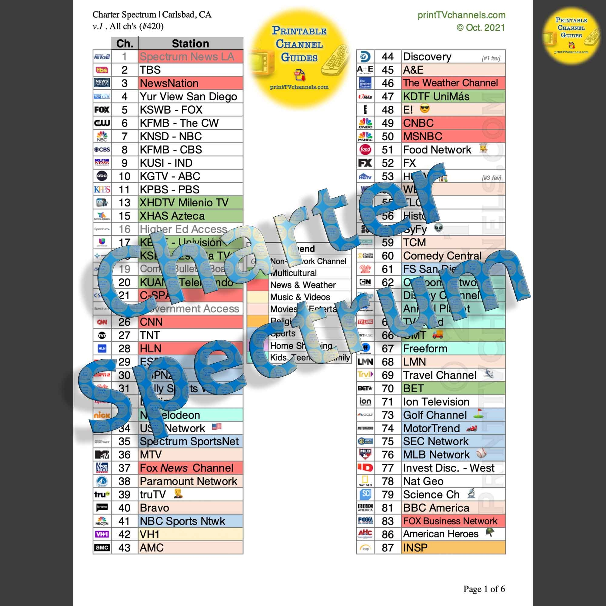 Charter Spectrum Channel Lineup Guide Carlsbad CA Free PDF Charter Spectrum Channel Lineup Guide Carlsbad CA Free PDF