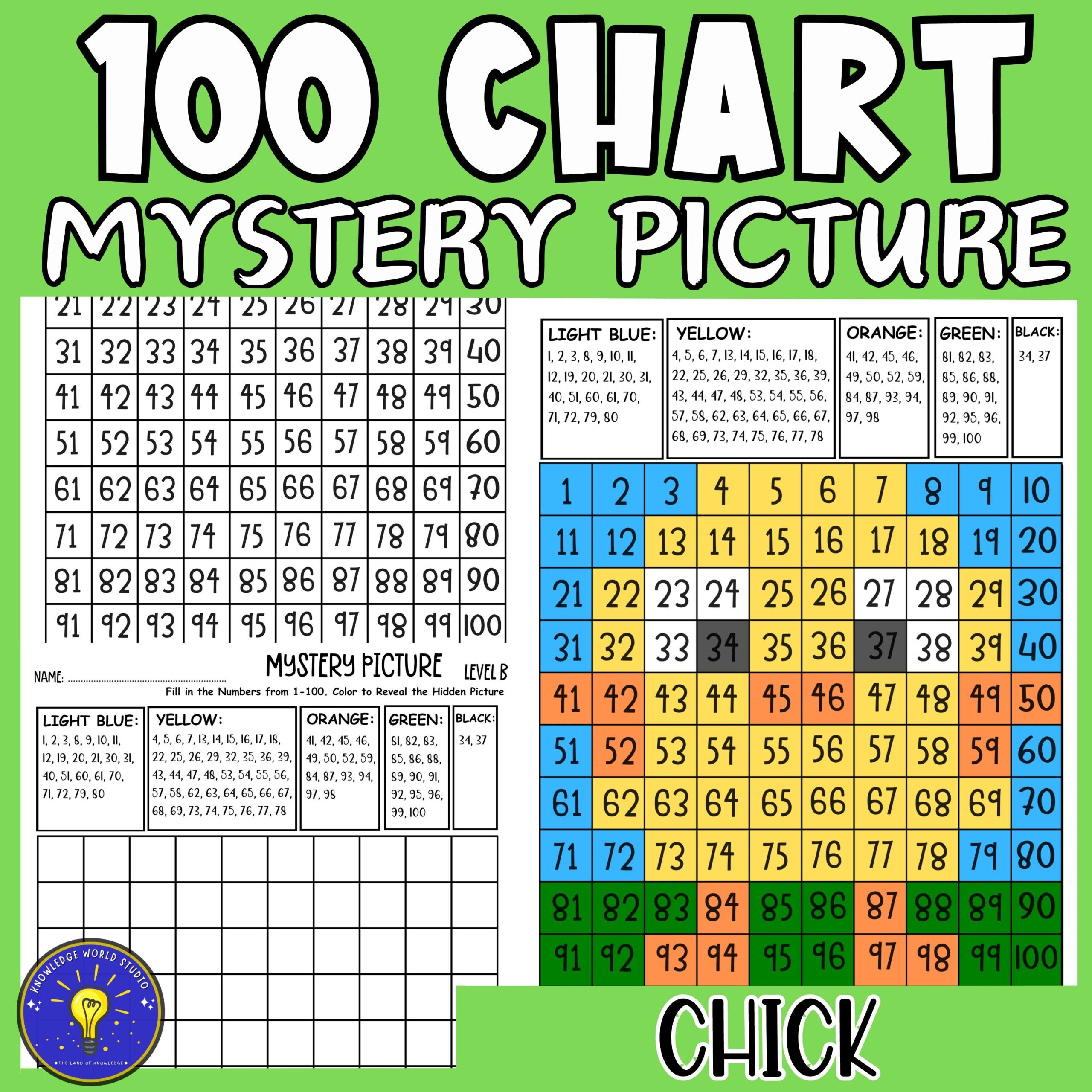 Chick Math Activities Hundreds Chart Mystery Picture Symmetry Pixel Teaching Resources Chick Math Activities Hundreds Chart Mystery Picture Symmetry Pixel Teaching Resources