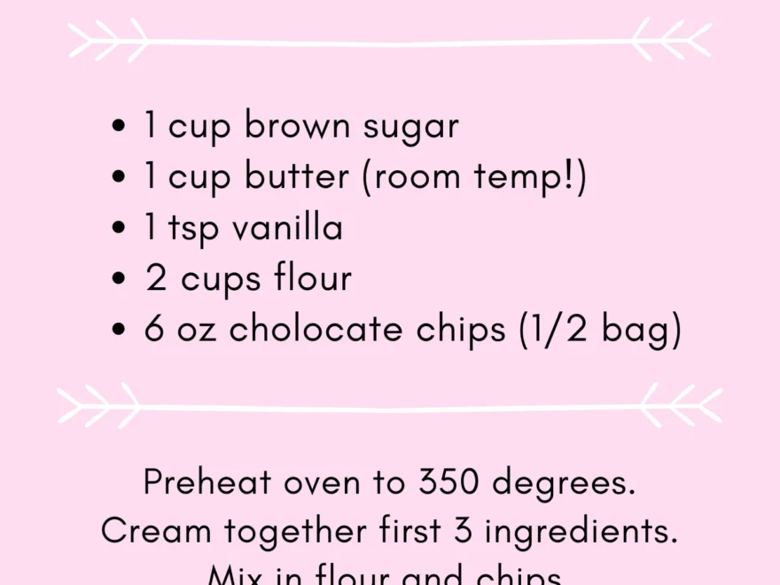 Chocolate Chip Pan Cookies Find Your Gold Home Organizing