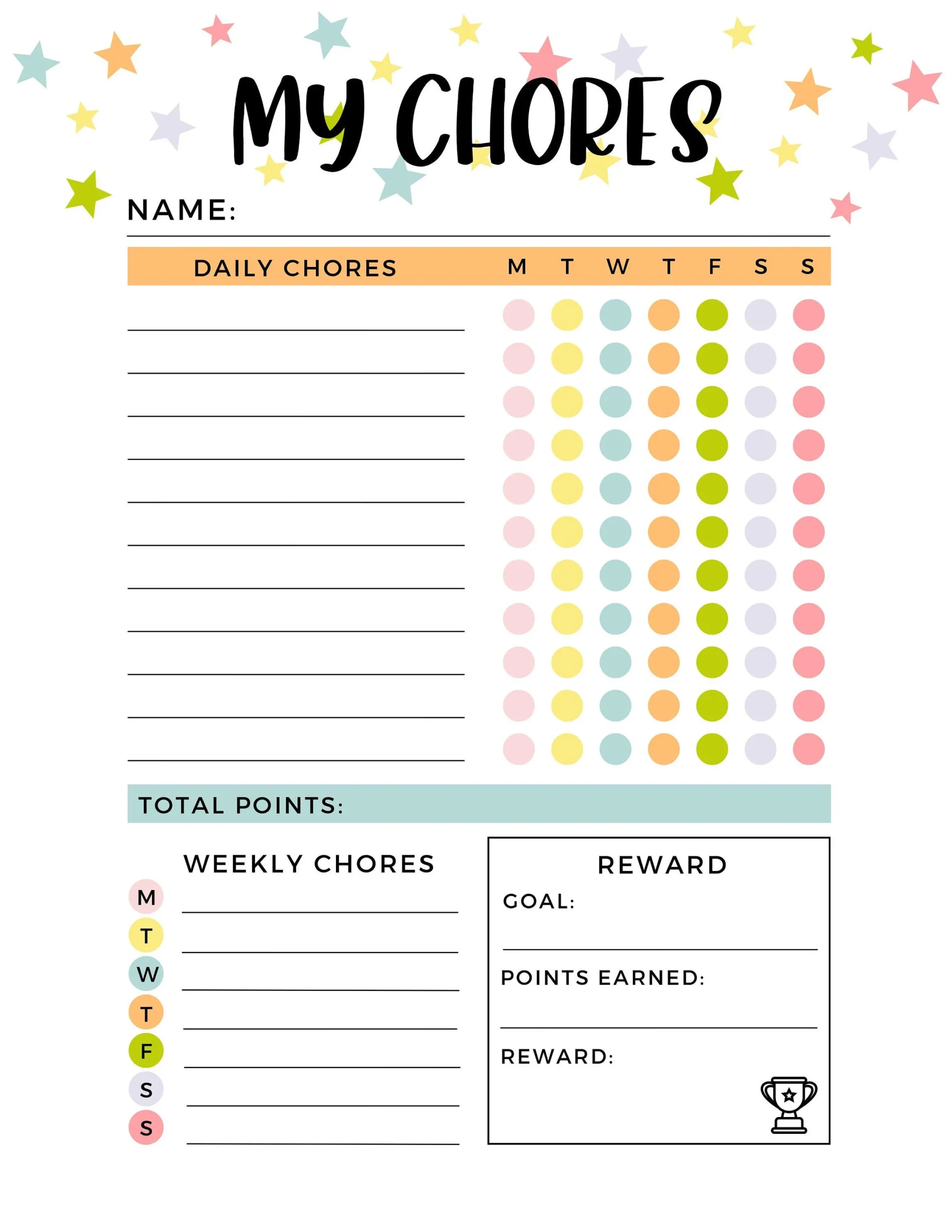 Printable Chore List Prices Printable Chore List Prices