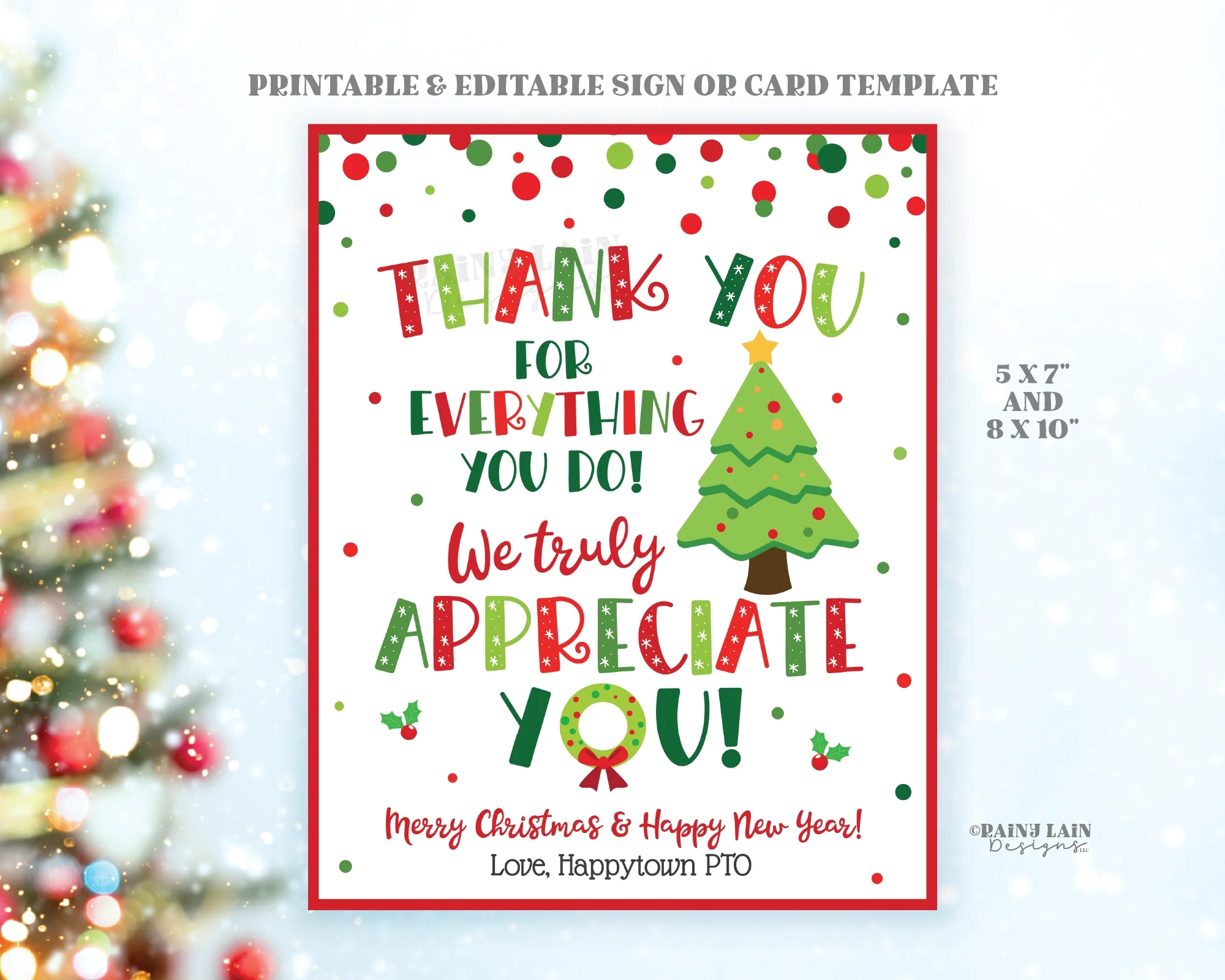 Printable Fillable Signs Christmas