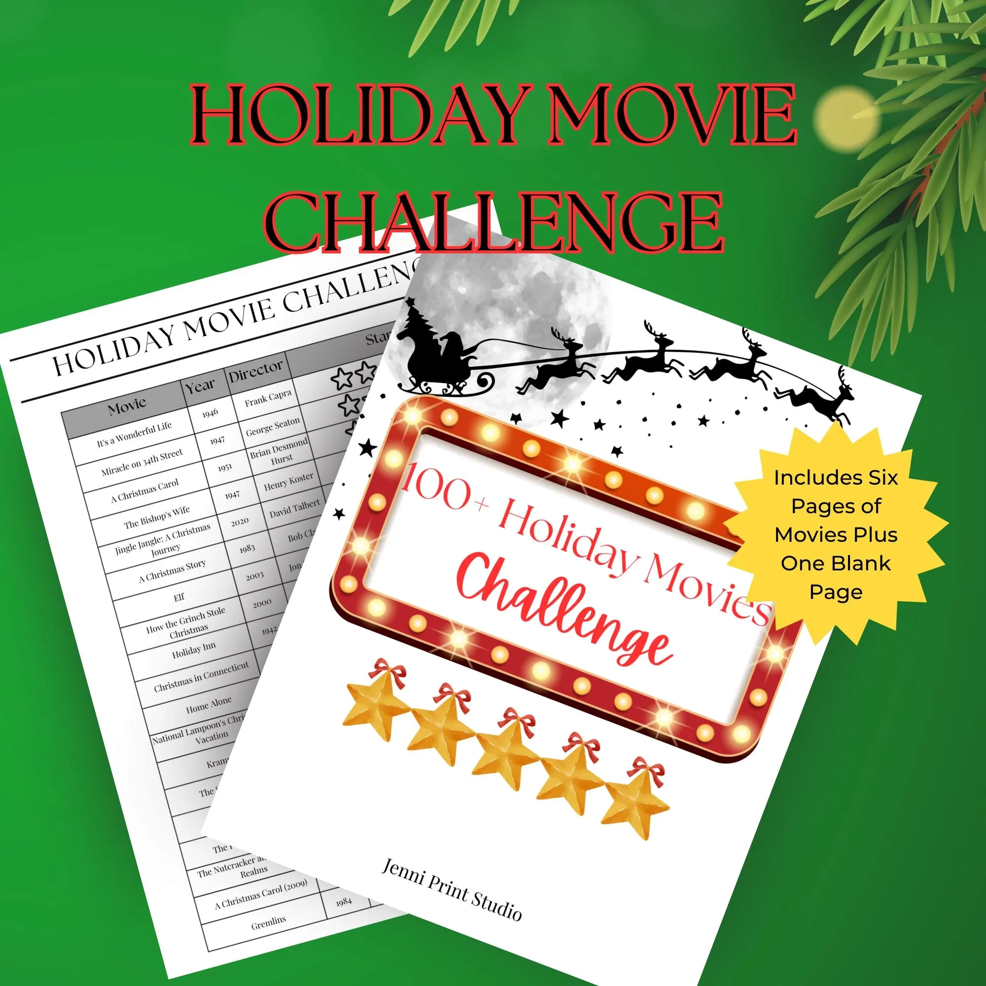 Christmas Movie List Tracker Etsy