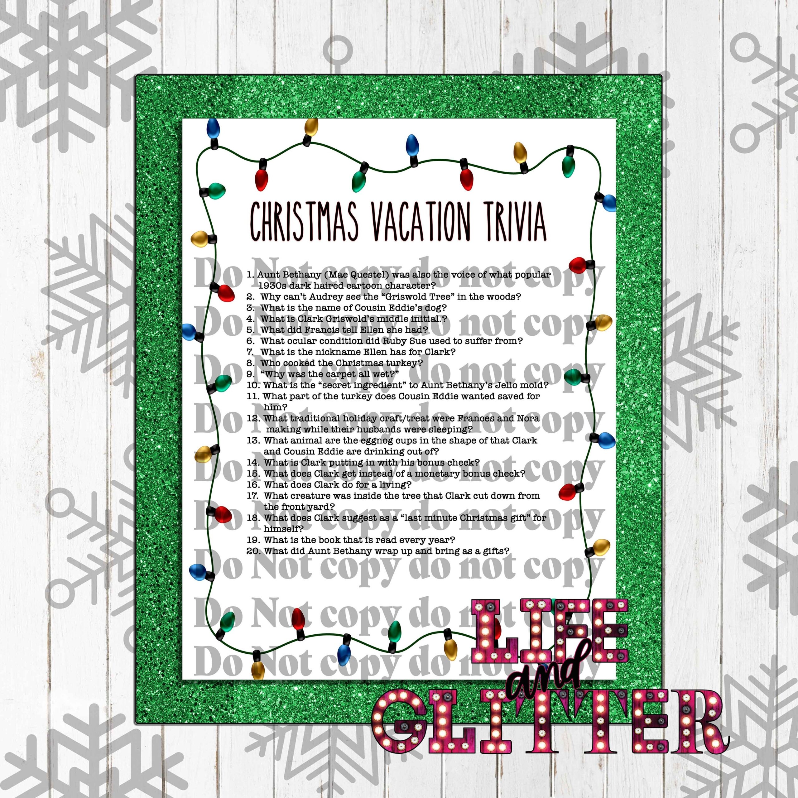 Printable Christmas Vacation Trivia
