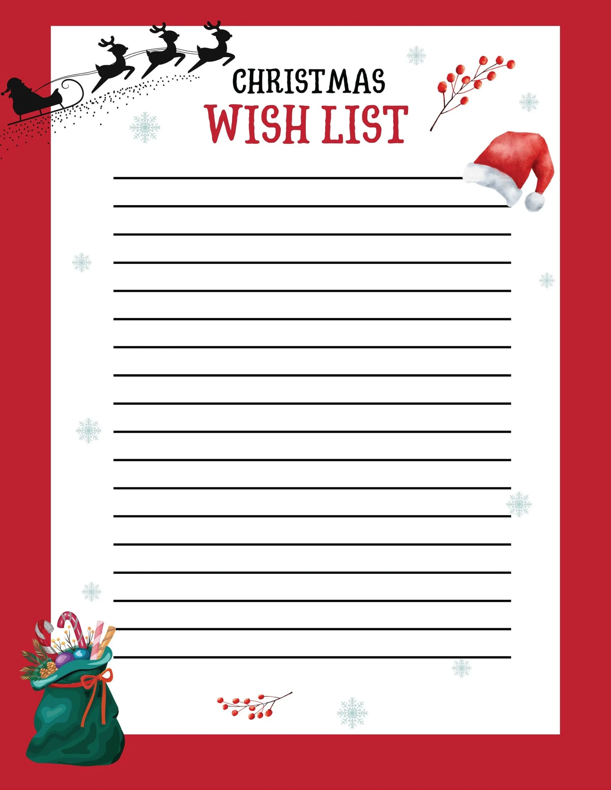 Printable Christmas Wish List