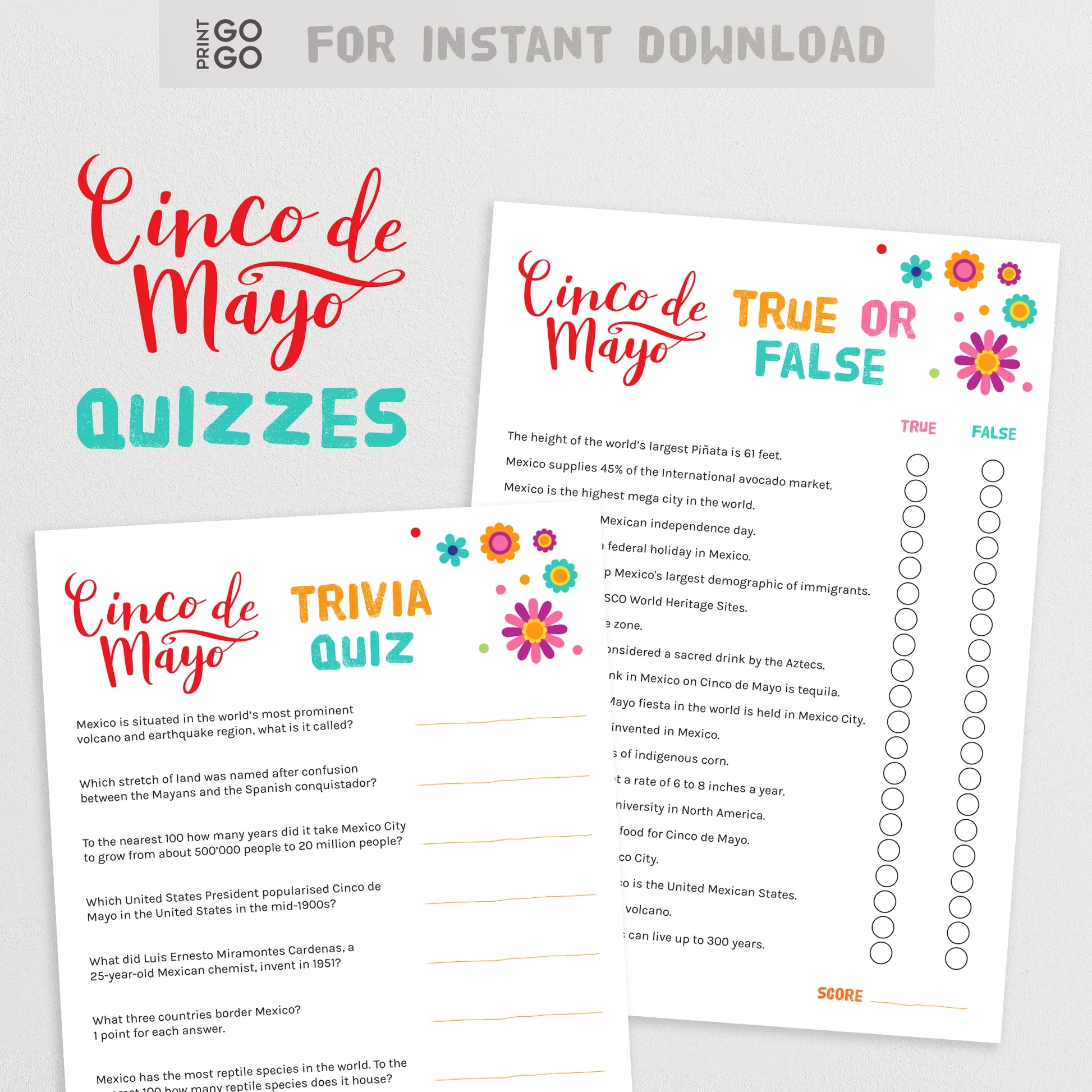 Cinco De Mayo Quiz Printable