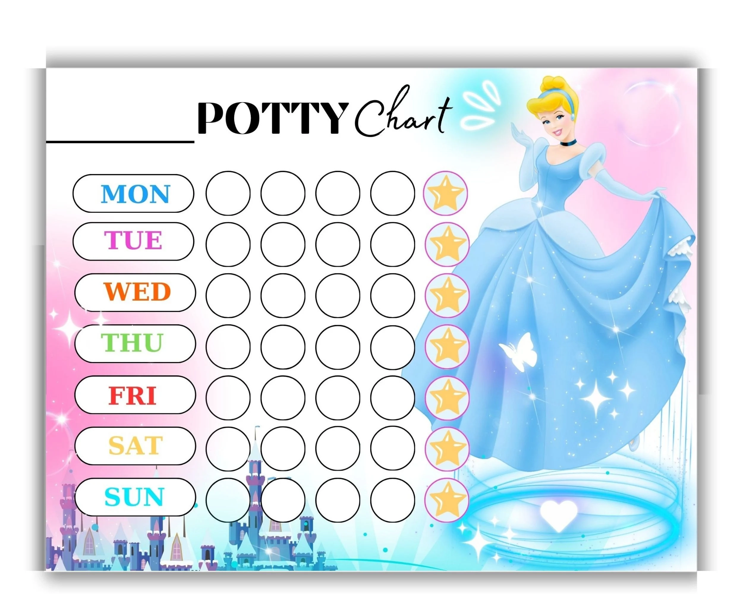 Potty Training Chart Printable Princess