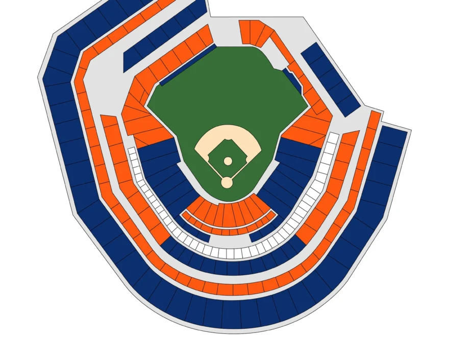 Citi Field Seating Chart Poster New York Mets Ballpark Map Etsy