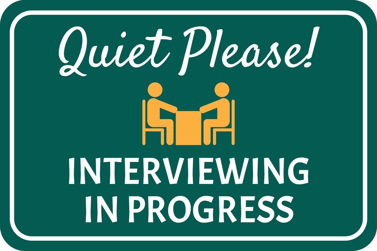 Classic Framed Plus Quiet Please Interviewing In Progress Wall Or Door Sign EBay
