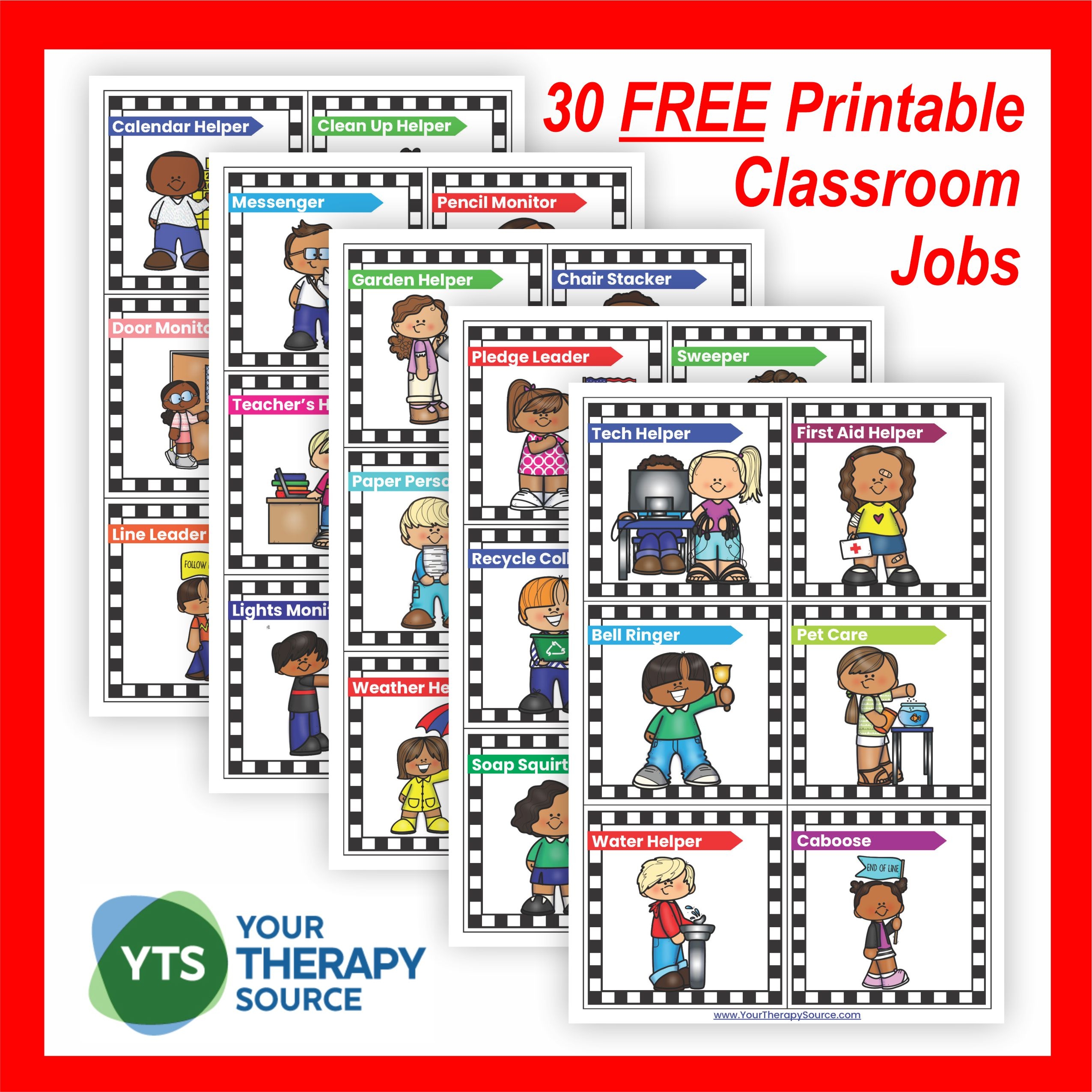 Free Printable Job Charts For Preschoolers