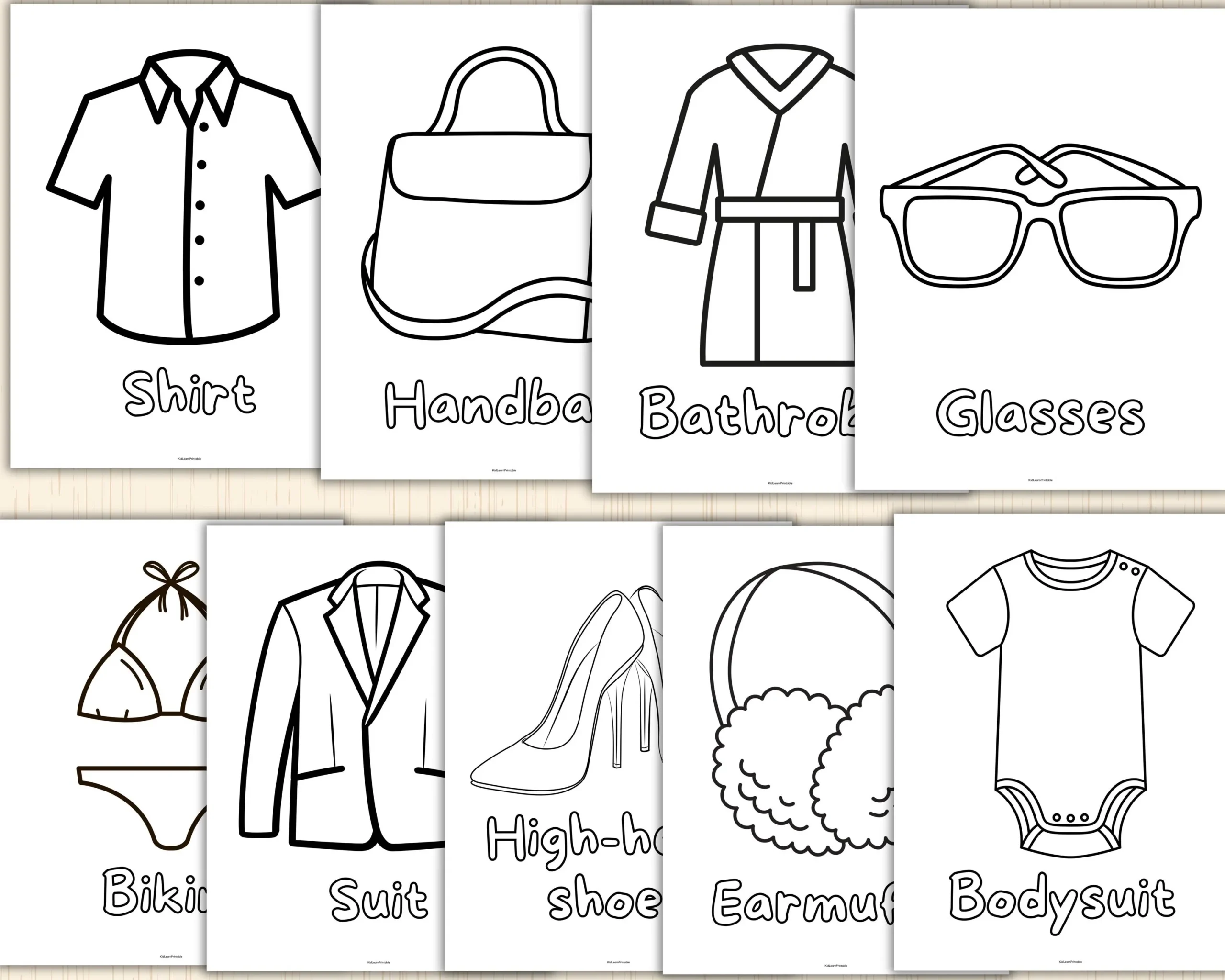Printable Clothing Color Sheet For Preschoolers
