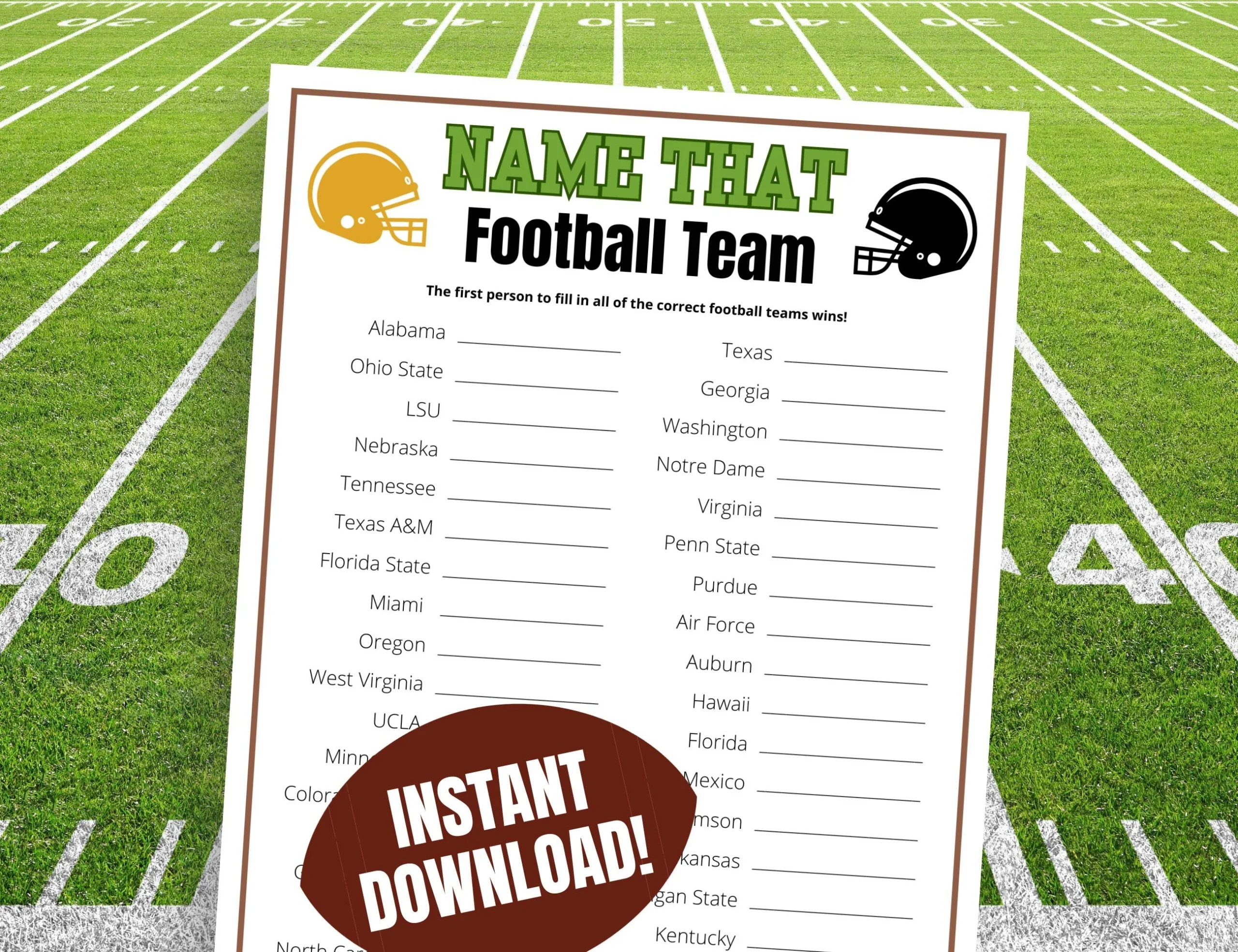 College Football Team Name Game Tailgate Party Trivia Quiz PDF Download Etsy College Football Team Name Game Tailgate Party Trivia Quiz PDF Download Etsy