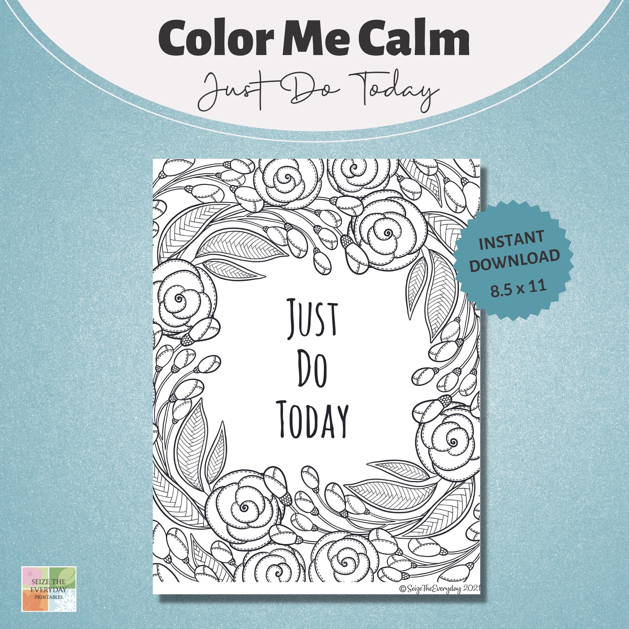 Fall Color Me Calm Printable Sheet