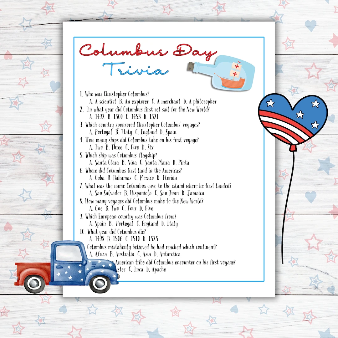 Columbus Day Trivia Game Columbus Day Trivia Questions Patriotic Trivia Download Homeschool Printable Columbus Day Triva Family Games Etsy Columbus Day Trivia Game Columbus Day Trivia Questions Patriotic Trivia Download Homeschool Printable Columbus Day Triva Family Games Etsy