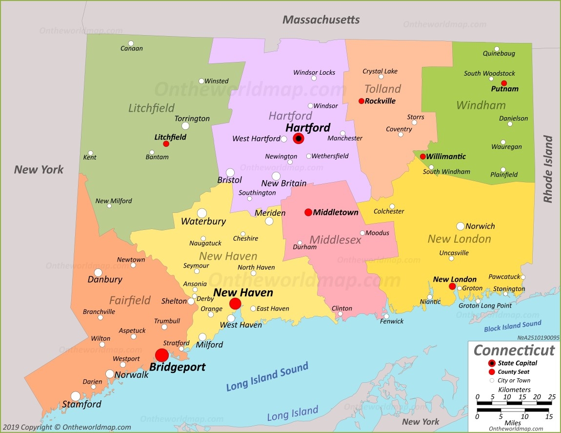 Connecticut State Map USA Maps Of Connecticut CT 