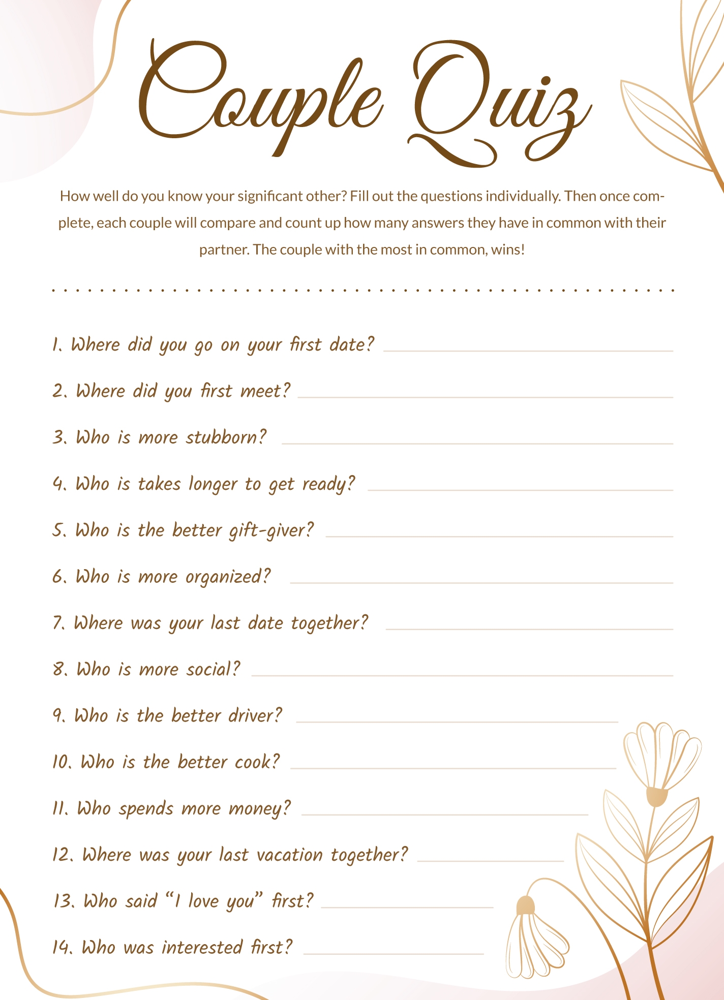 Couple Quiz Free Google Docs Template Gdoc io Couple Quiz Free Google Docs Template Gdoc io