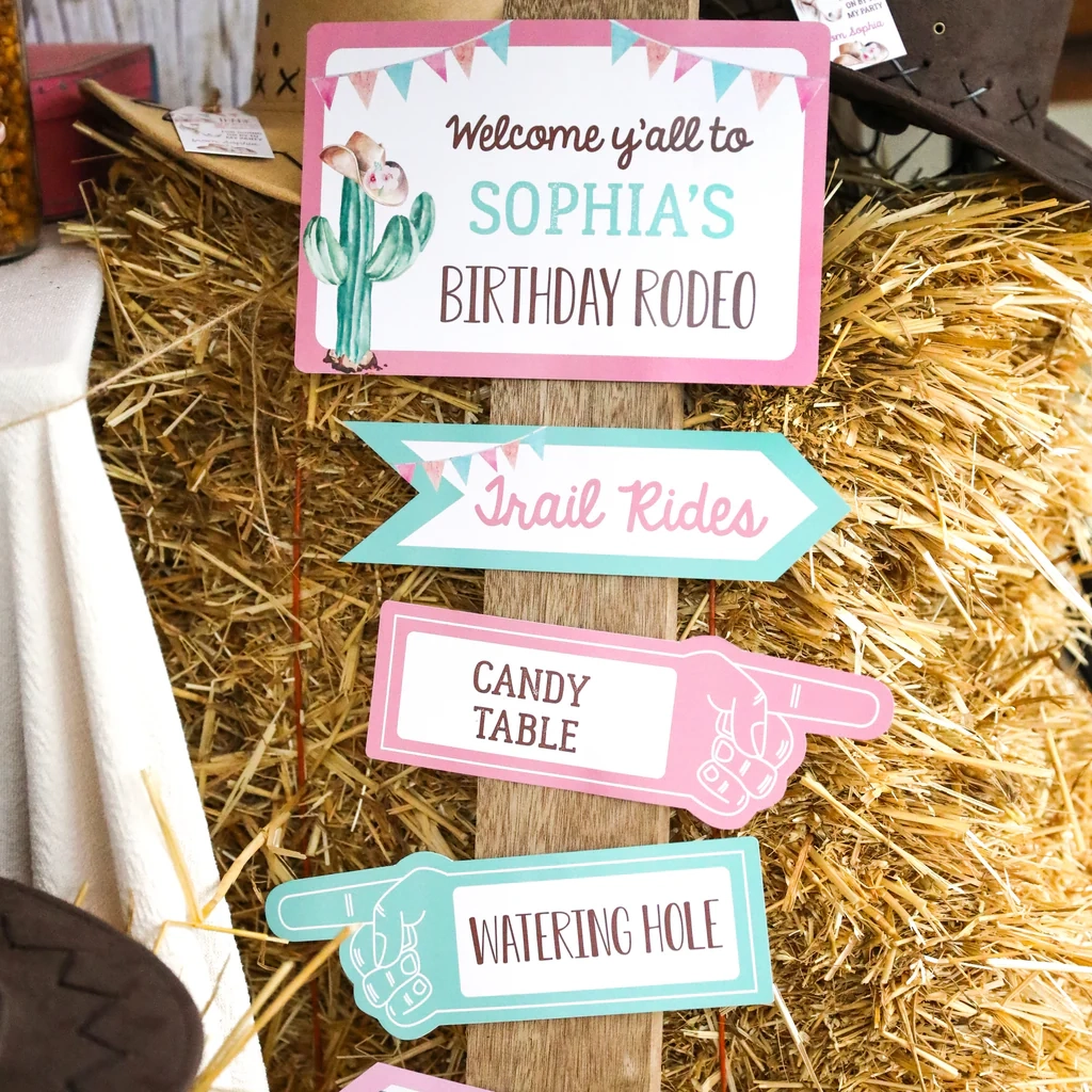 Cowgirl Party Printable Signs