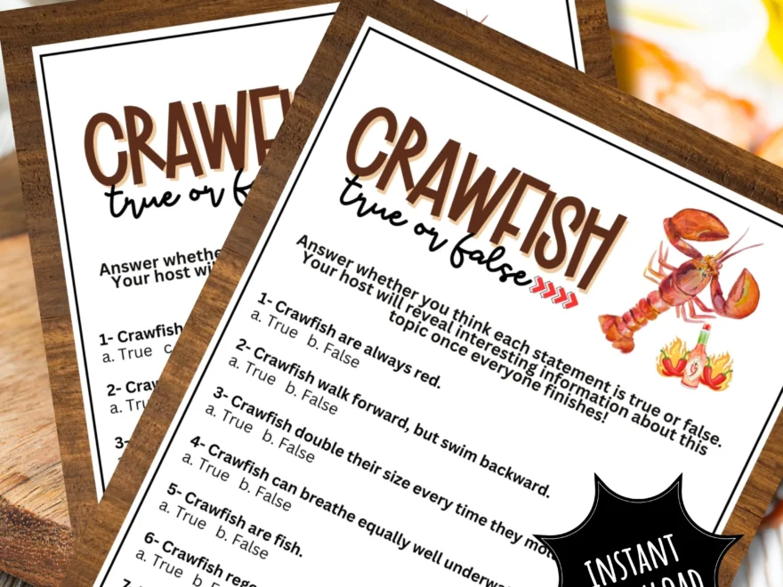 Crawfish Boil Trivia Game True Or False Party Game digital Download Etsy
