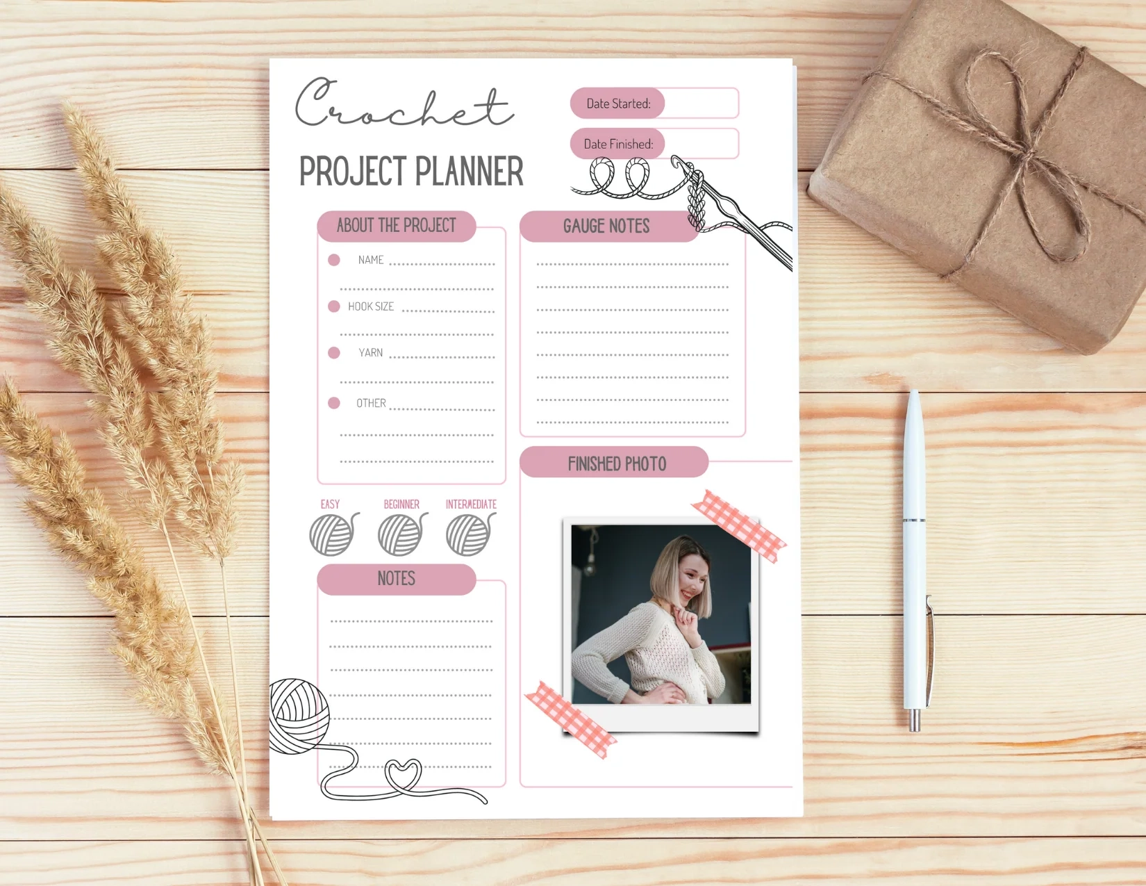 Crochet Journal Printable Crochet Planner Digital Download The Knitting Lounge