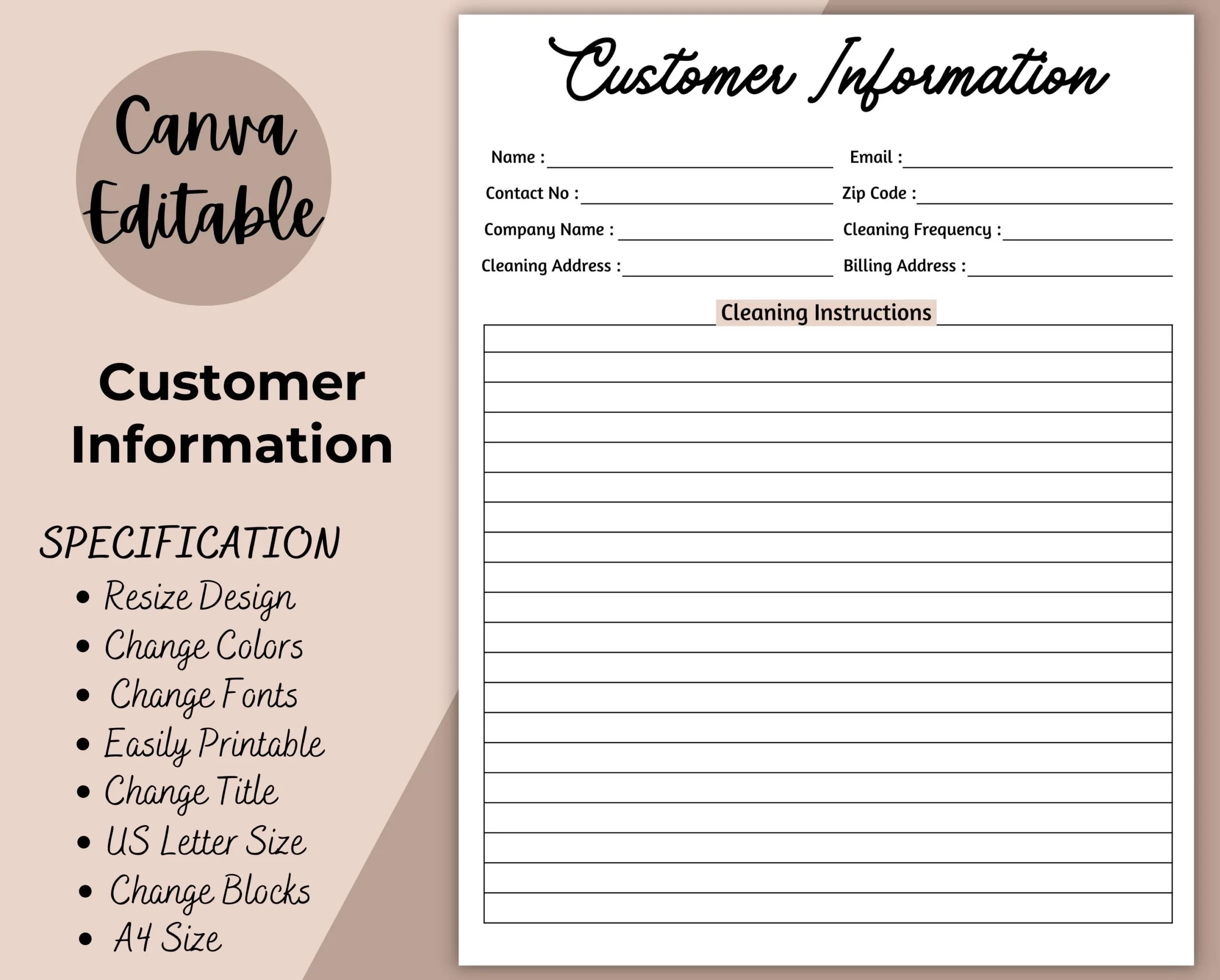 Customer Information Template Printable Customer Info Log Cleaning Service Business Planner Client Info Sheet Client Intake Template Etsy Customer Information Template Printable Customer Info Log Cleaning Service Business Planner Client Info Sheet Client Intake Template Etsy