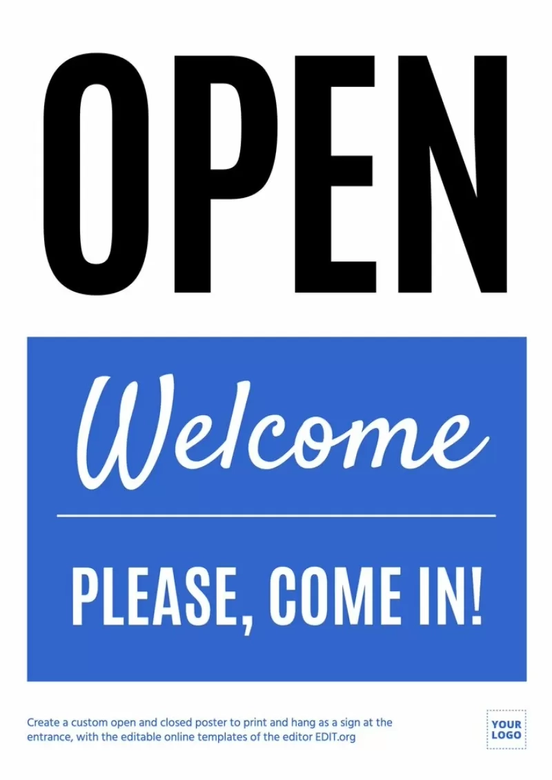 Printable Closed & Open Sign Template