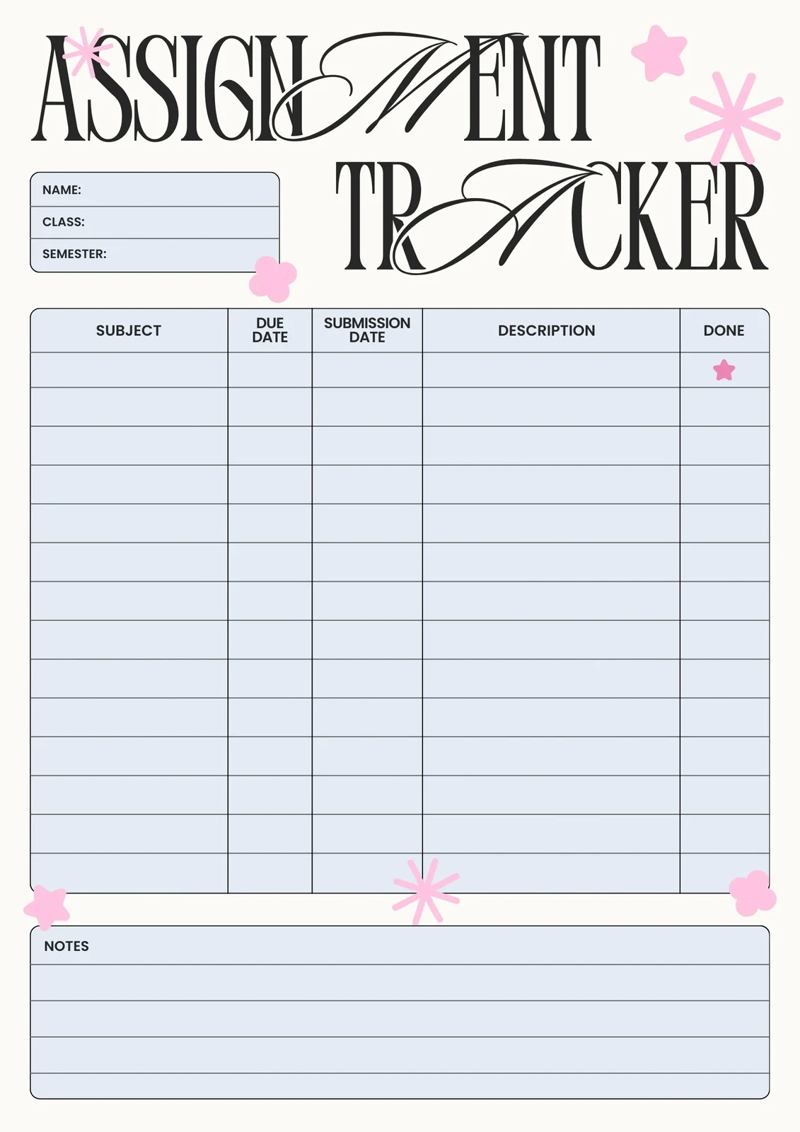 Free Printable Student Planners