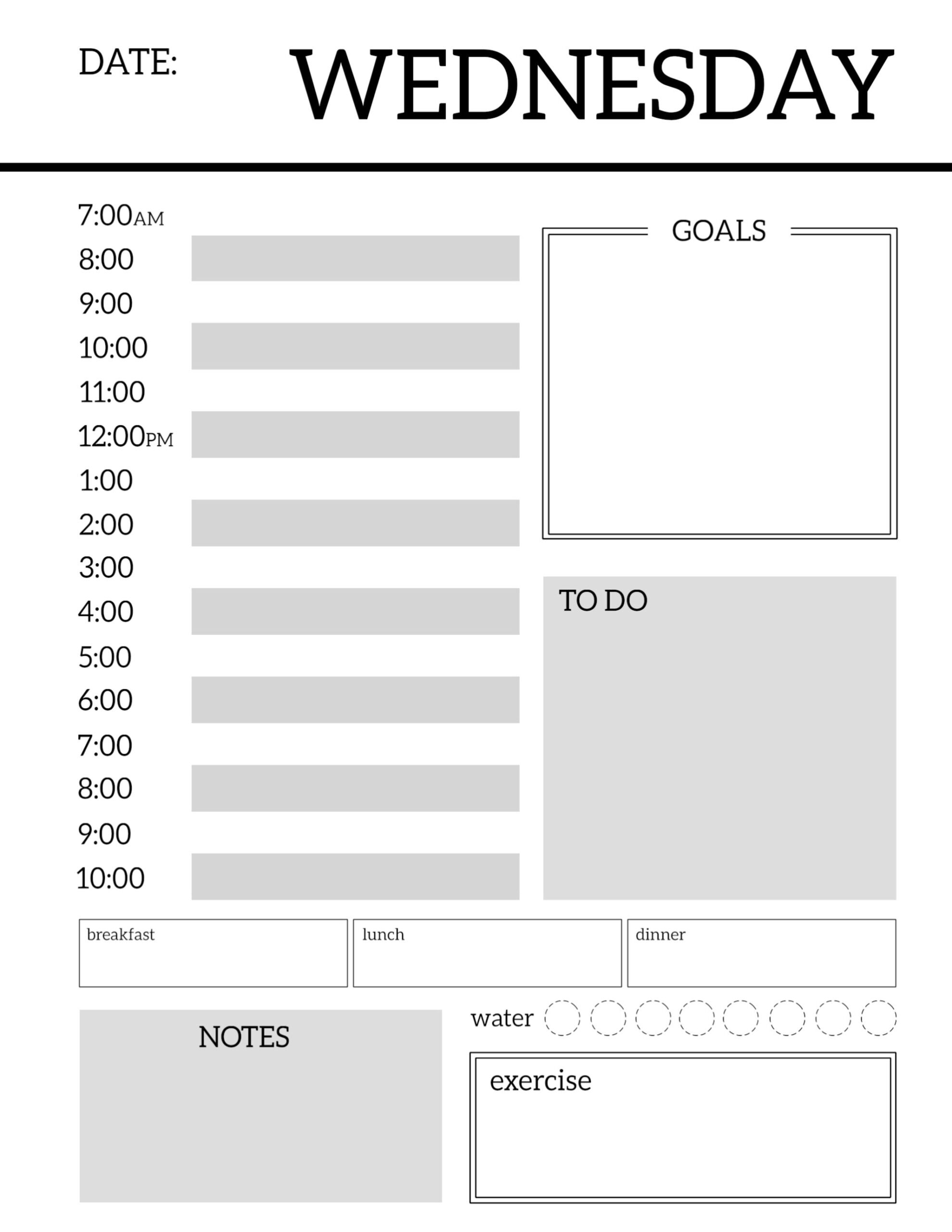 Daily Planner Printable Template Sheets Paper Trail Design