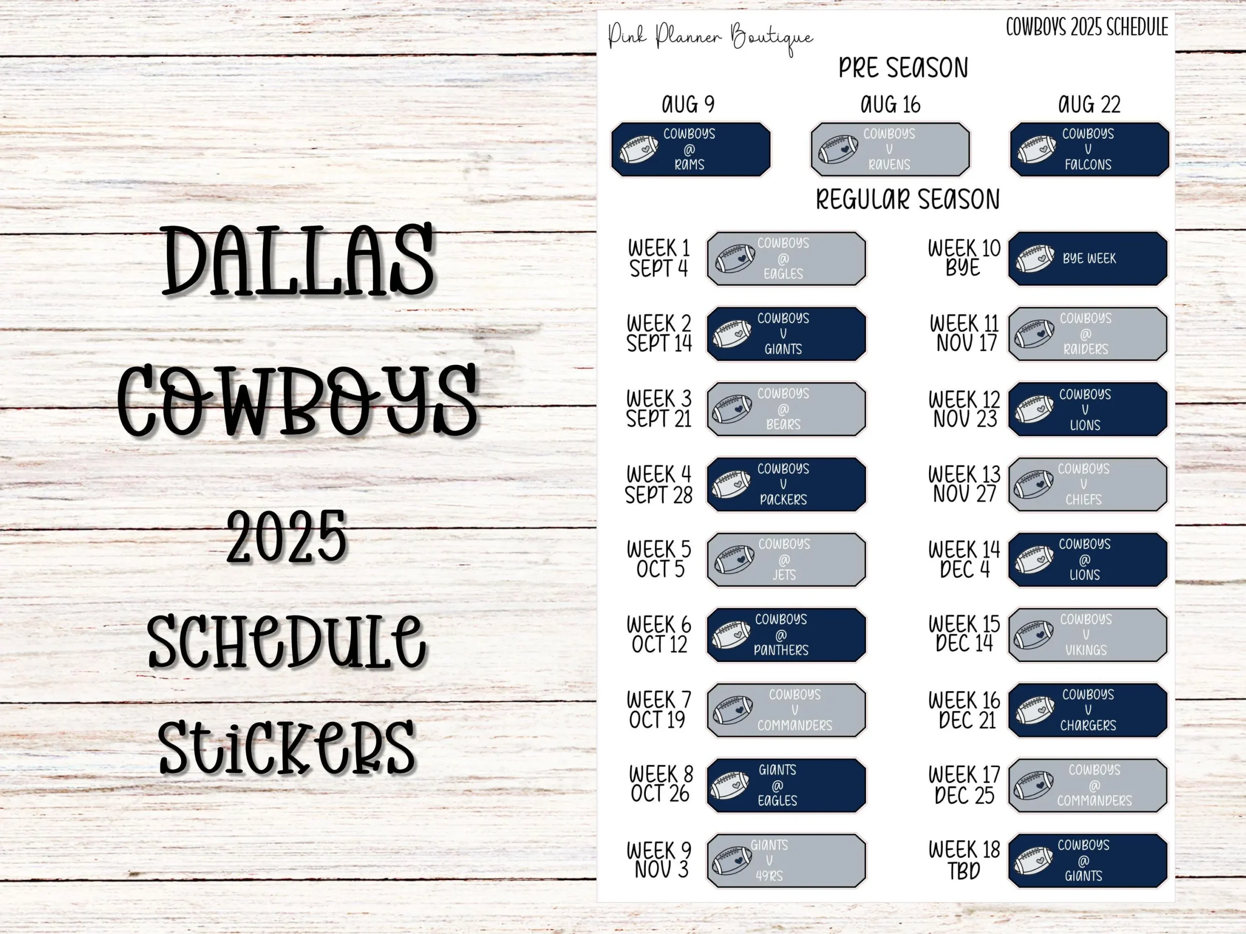 Dallas Cowboys Planner Stickers Etsy