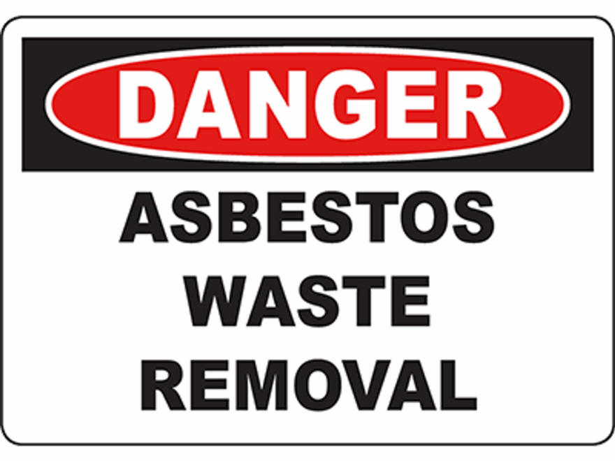 DANGER Asbestos Waste Removal Sign DuraLabel