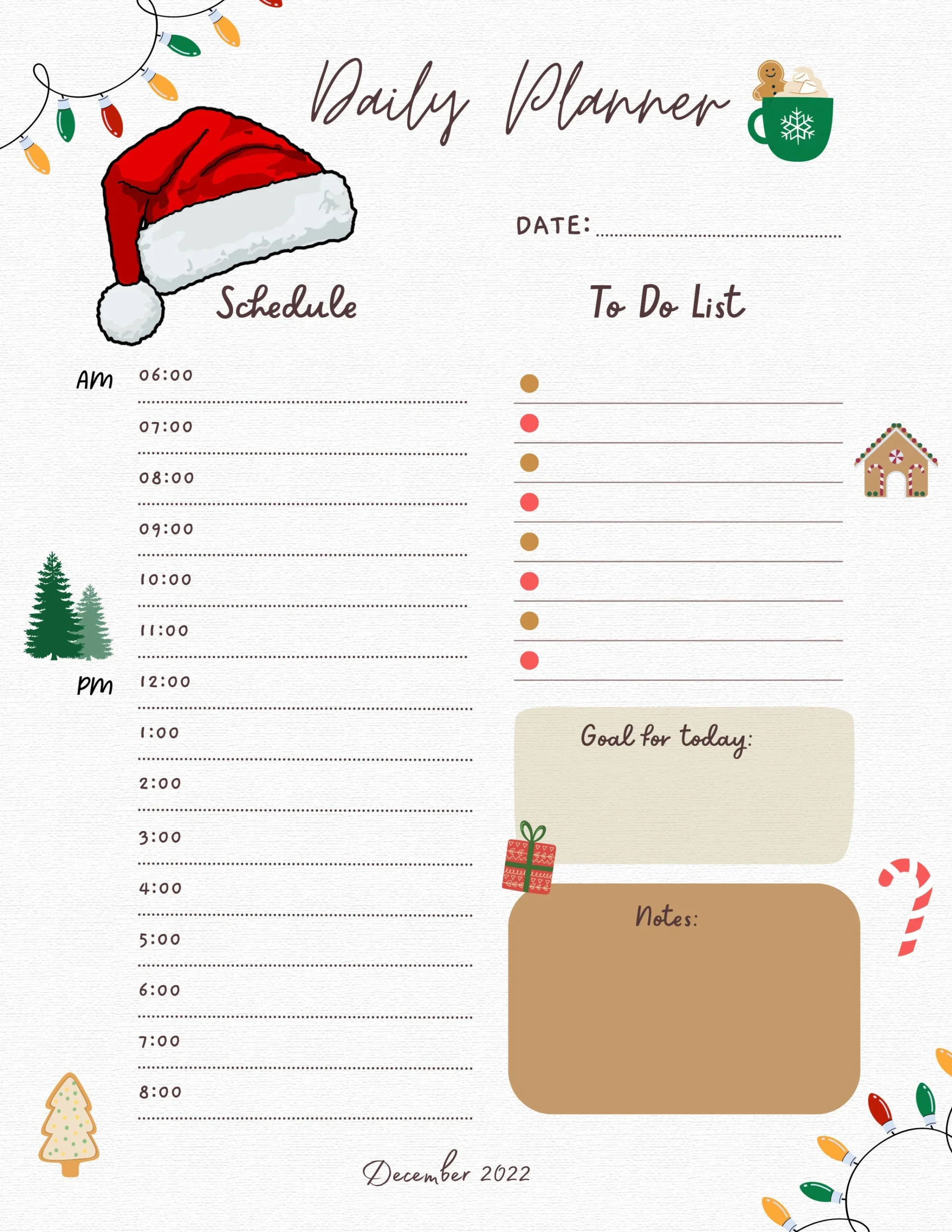 December Daily Planner Printable