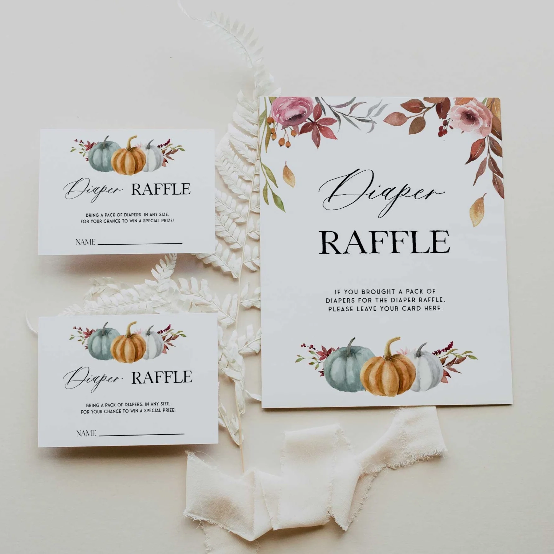 Diaper Raffle Game Fall Pumpkin Printable Baby Games OhHappyPrintables Diaper Raffle Game Fall Pumpkin Printable Baby Games OhHappyPrintables