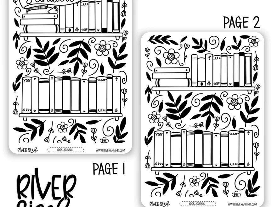 DIGITAL 2025 January Reading Tracker Book Journaling Full Sheet Ha River Ink