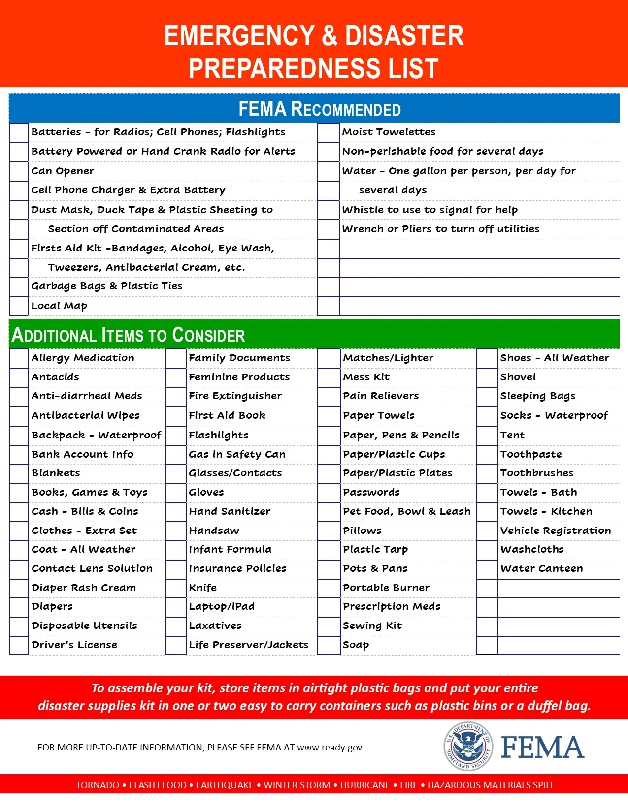 Disaster Emergency Preparedness Checklist Essential Planning Surviva Reusable Tournament Brackets Checklists Disaster Emergency Preparedness Checklist Essential Planning Surviva Reusable Tournament Brackets Checklists
