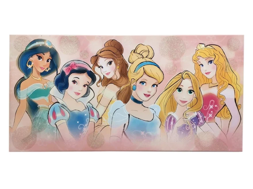 Disney Princess Glittered Canvas Wall Art 12x24