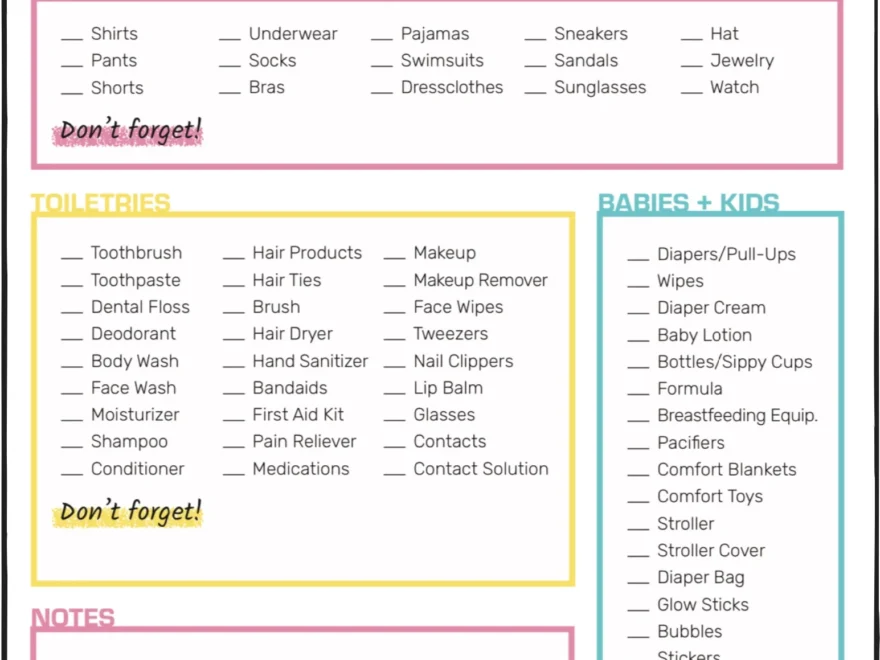 Disney World Ultimate Packing List Free Printable Download Double Your WDW