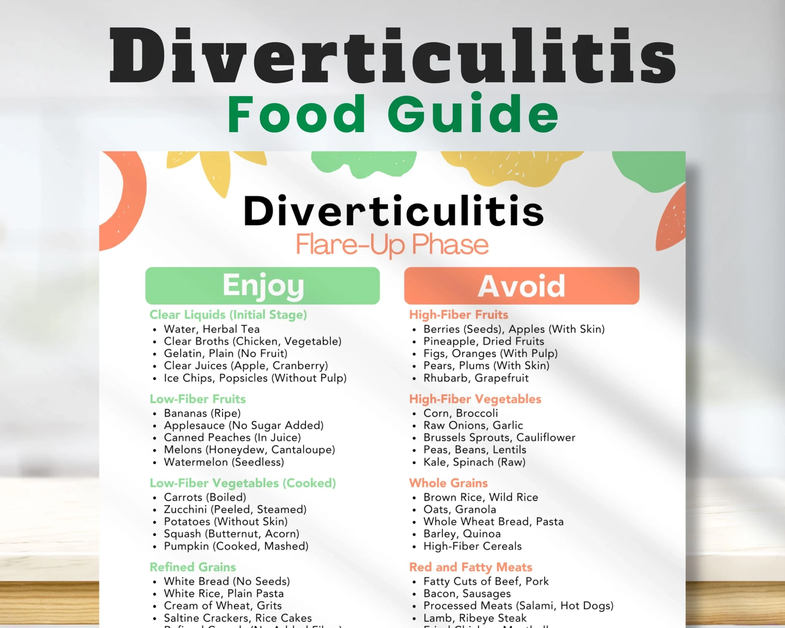 Printable List Of Foods For Diverticulitis Printable List Of Foods For Diverticulitis