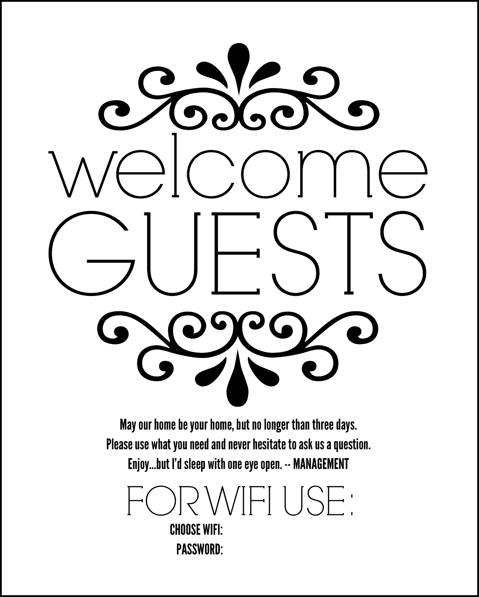 Printable Guest Room Signs