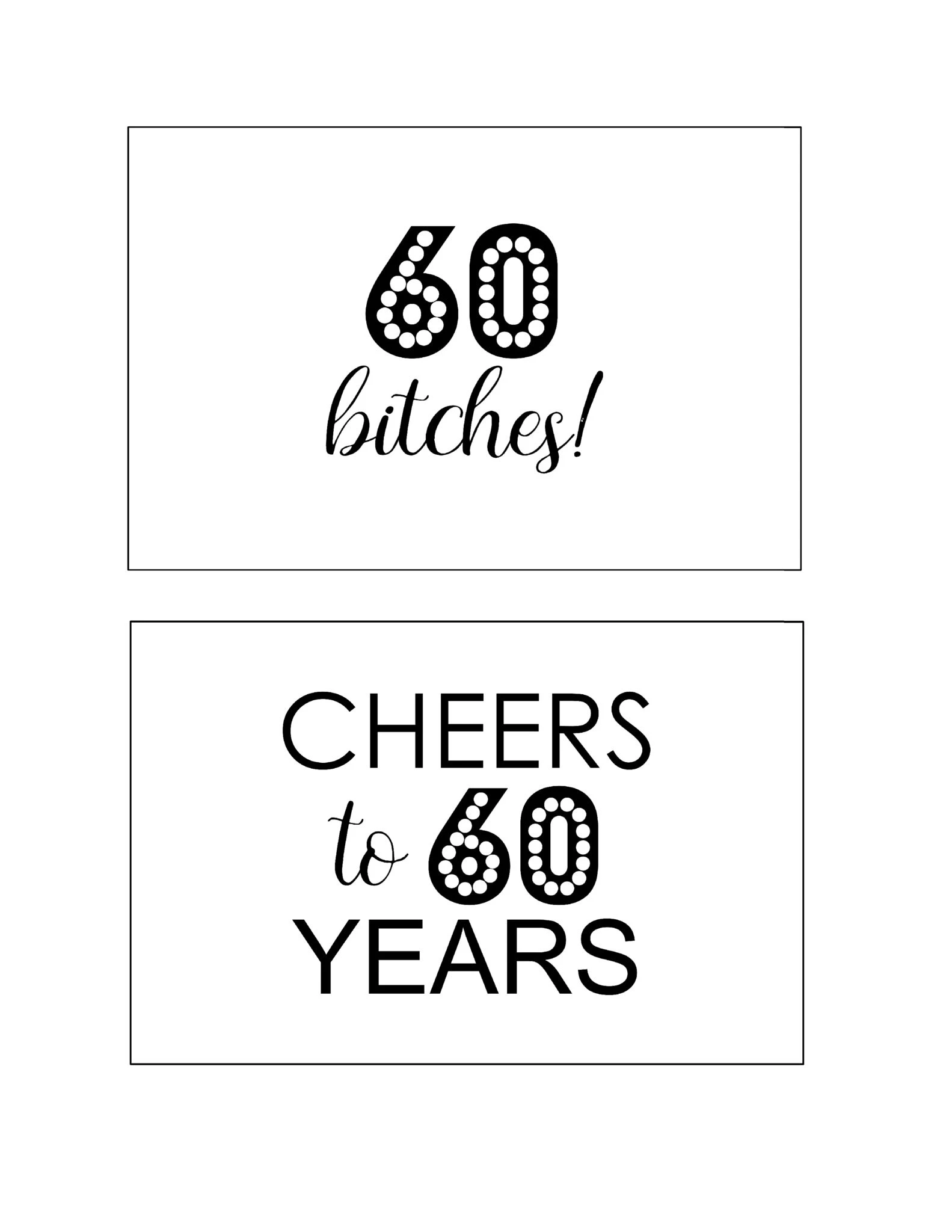 Free Printable 60th Birthday Signs