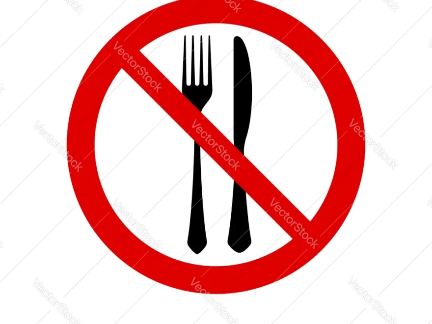 Do Not Eat Prohibition Sign Printable Royalty Free Vector