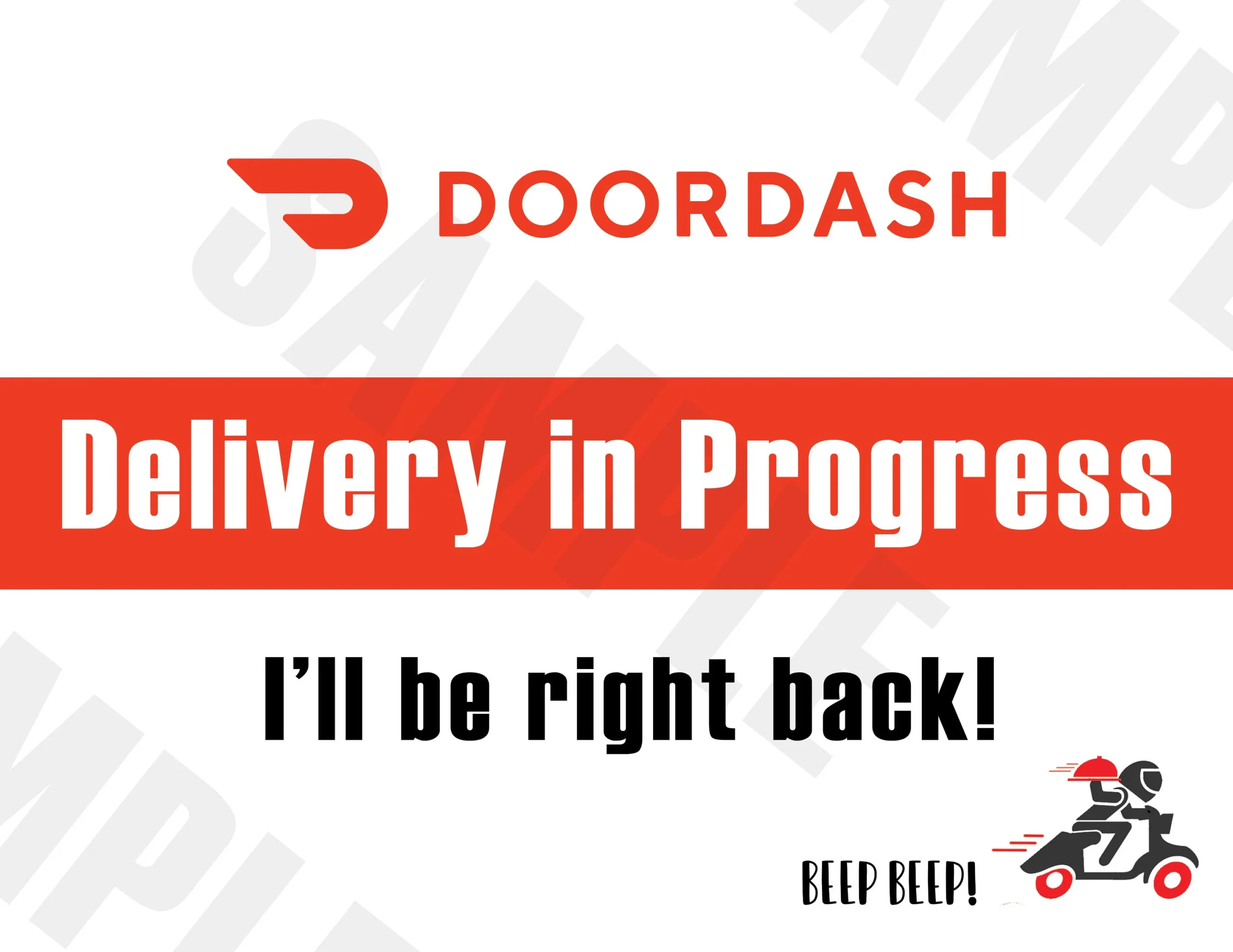 Door Dash Printable delivery In Progress Sign For Your Car Dashboard Etsy Denmark