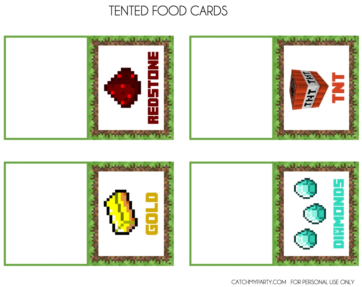 Minecraft Food Signs Free Printable Minecraft Food Signs Free Printable