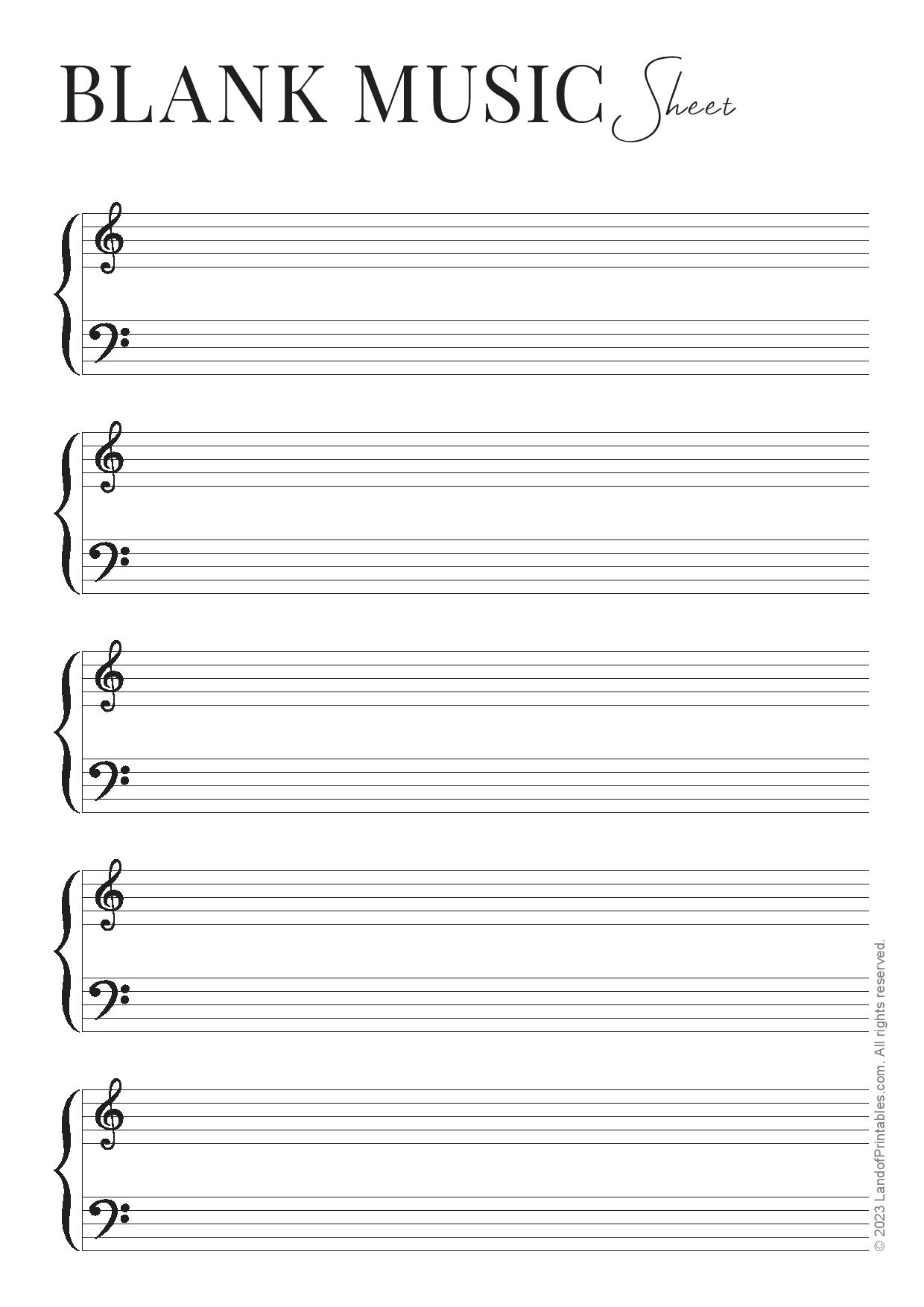 Free Printable Music Sheets