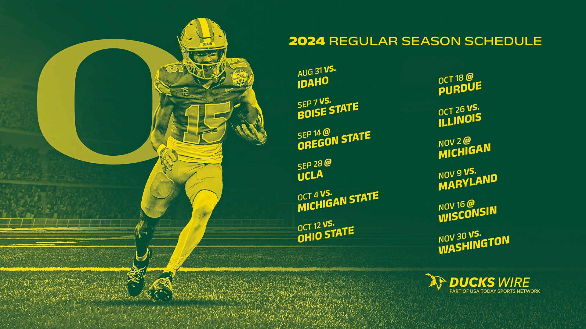 Printable Oregon Ducks Football Schedule