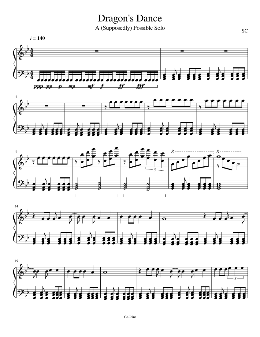 Dragon s Dance Original Sheet Music For Piano Solo MuseScore