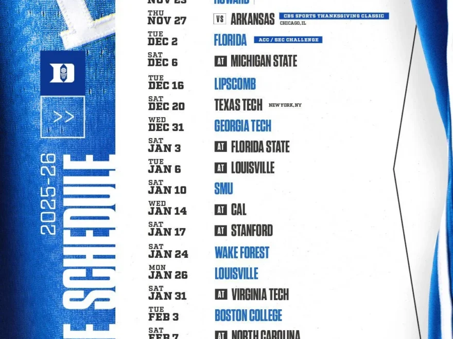 Duke s 2025 2026 Schedule R DukeBluePlanet
