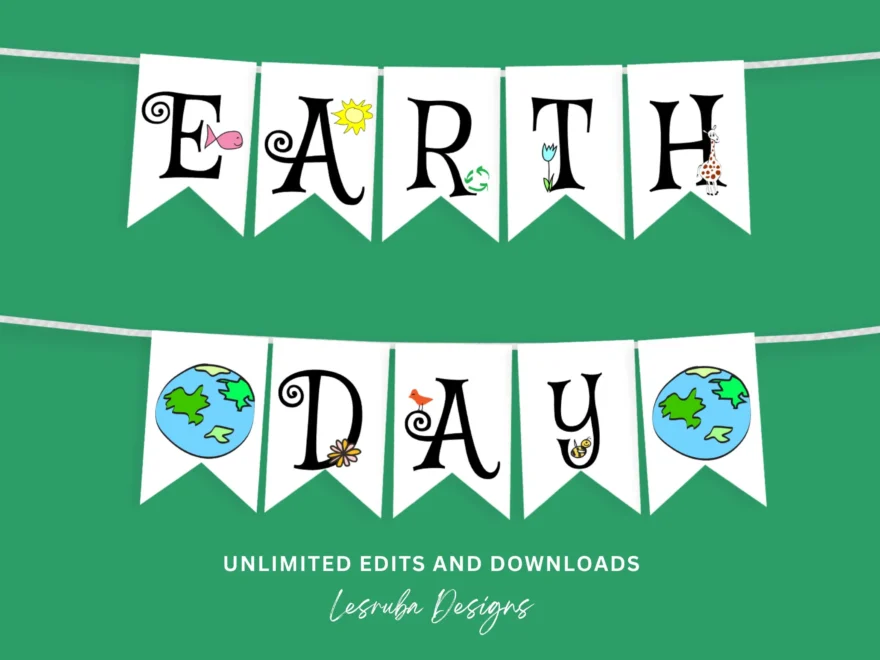 Earth Day Banner Earth Day Sign Printable Earth Day Classroom School Or Party Decor Earth Day Decoration Earth Day Kids Etsy