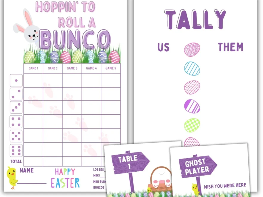 Easter Bunco INSTANT DOWNLOAD Bunco Score Card April Bunco Easter Bunny Bunco Bunco Printable Bunco Babes Bunco Kit Etsy