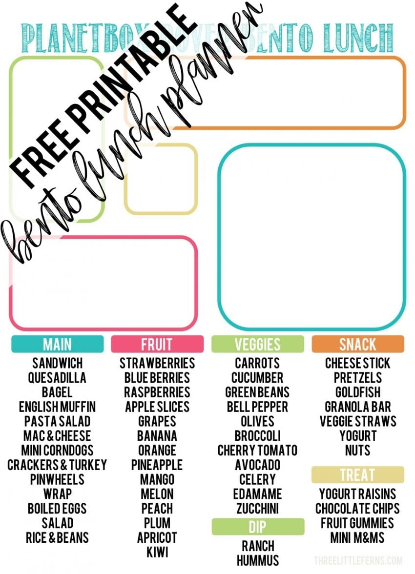 Free Printable Kid Lunch Planner