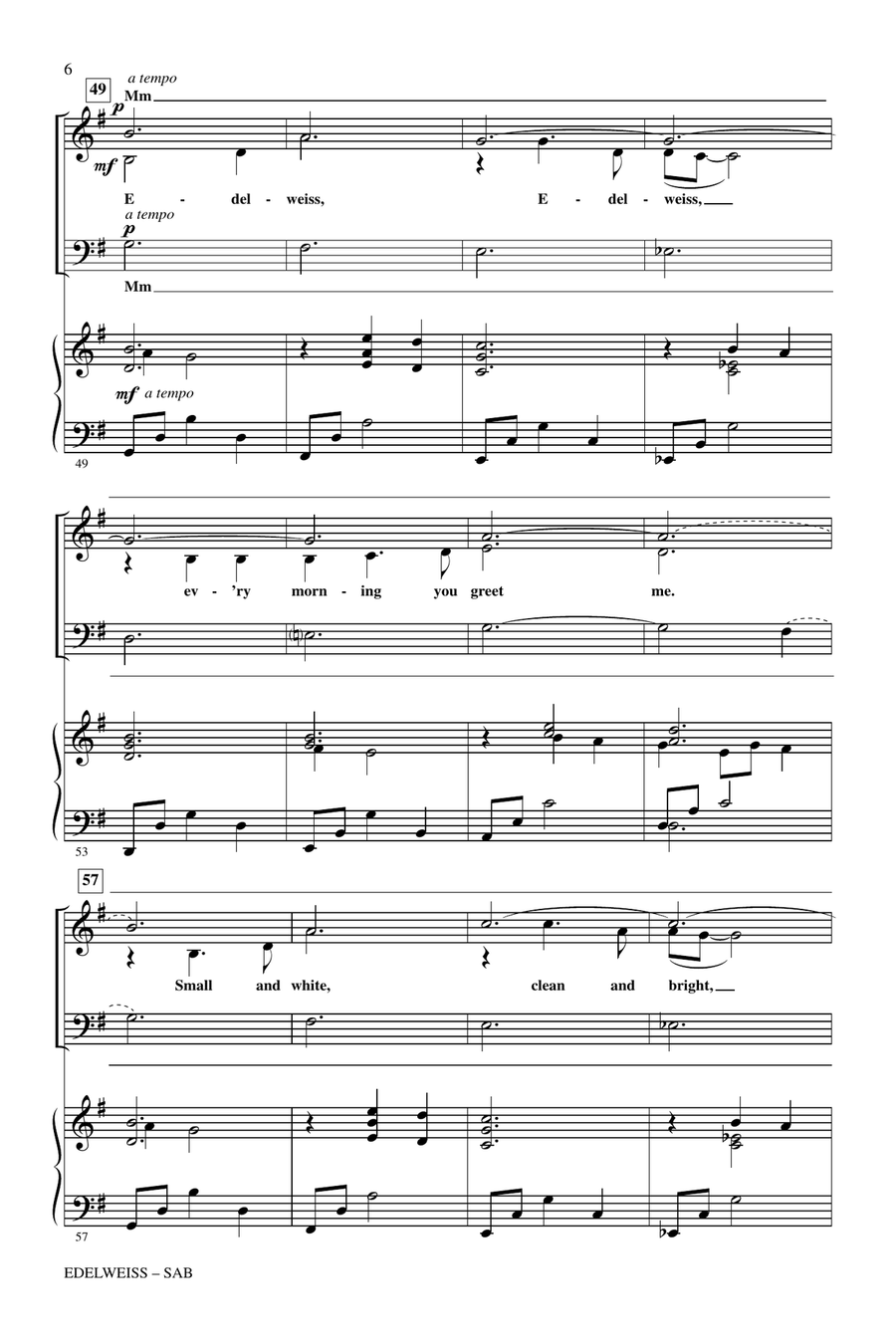 Edelweiss from The Sound Of Music By Linda Spevacek 3 Part Digital Sheet Music Sheet Music Plus