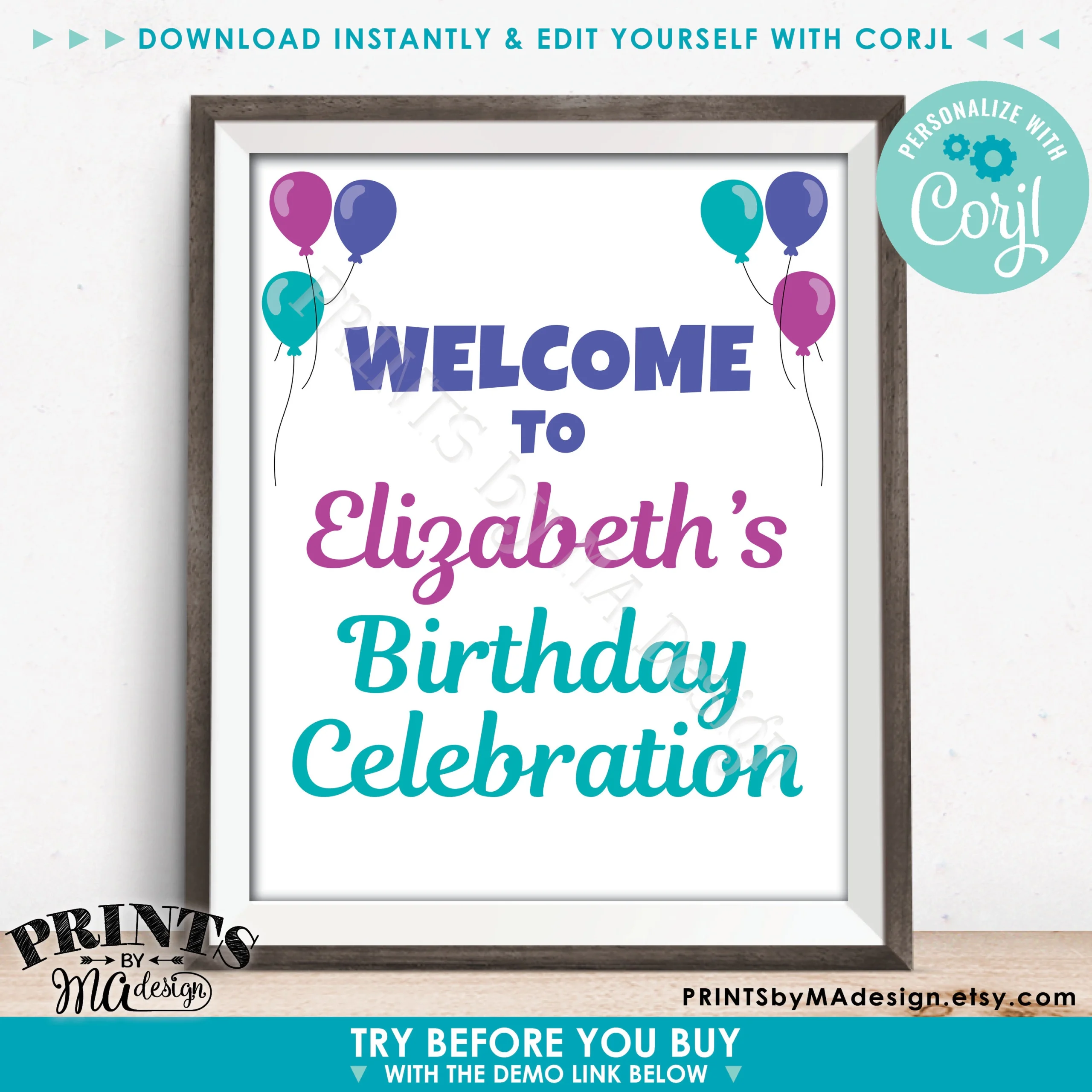 Editable Balloons Sign One Custom PRINTABLE 8x10 16x20 Portrait Balloon Sign Birthday Retirement Graduation Editable Balloons Sign One Custom PRINTABLE 8x10 16x20 Portrait Balloon Sign Birthday Retirement Graduation