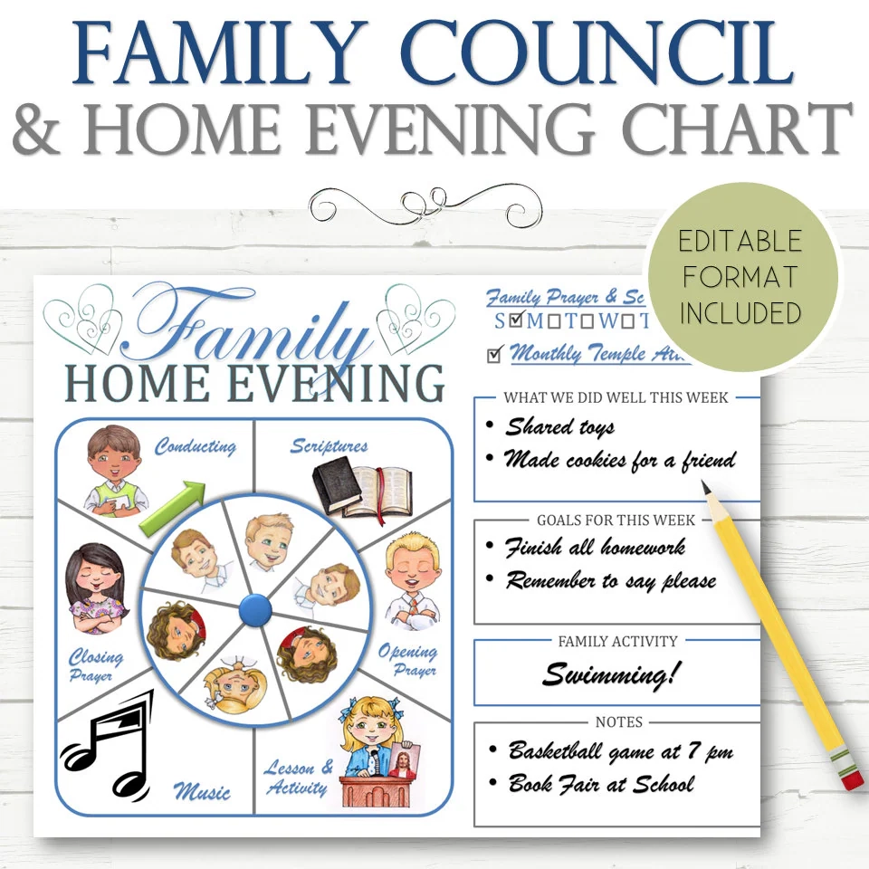 Family Home Evening Chart Printable